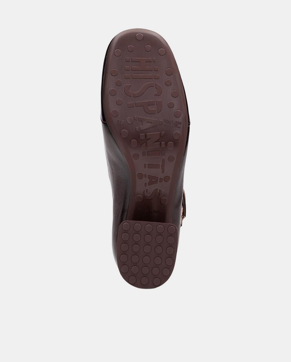 Sapatos T-bar Combinados em Verniz com Pele Vermelho-cereja-5