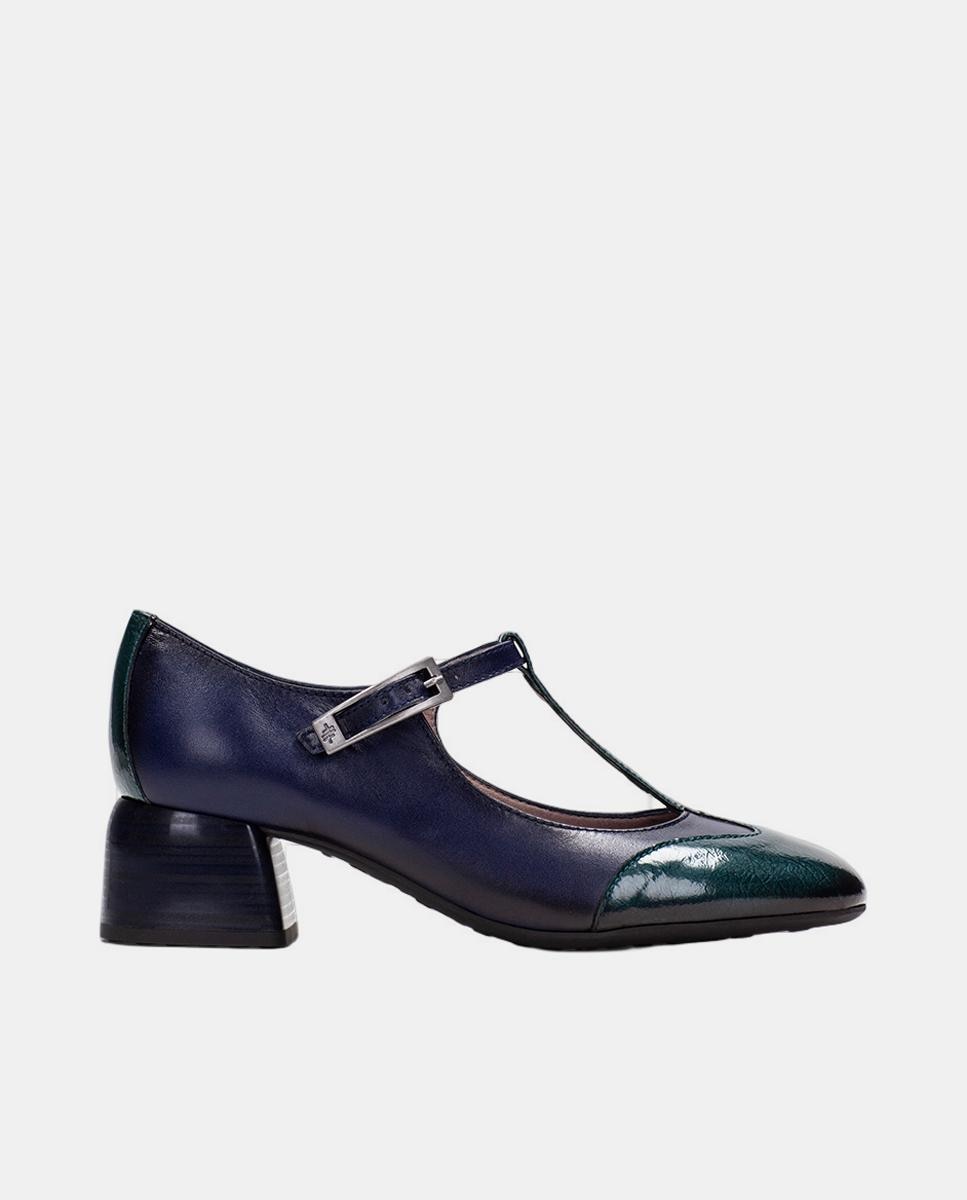 Imagem 0 de Sapatos T-bar Combinados em Verniz com Pele