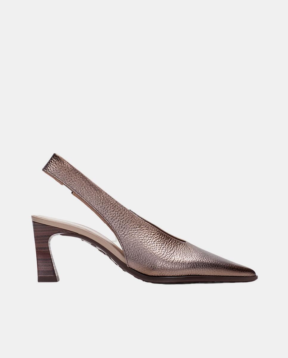Imagem 0 de Sapatos de Salto Tipo Mules em Pele