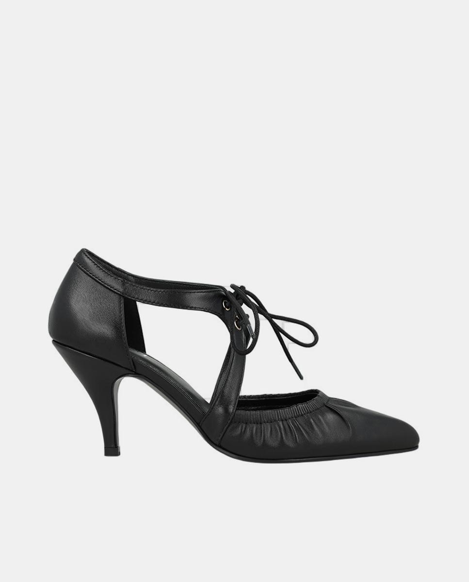 Imagem 0 de Sapatos em Pele com Atacadores - Preto