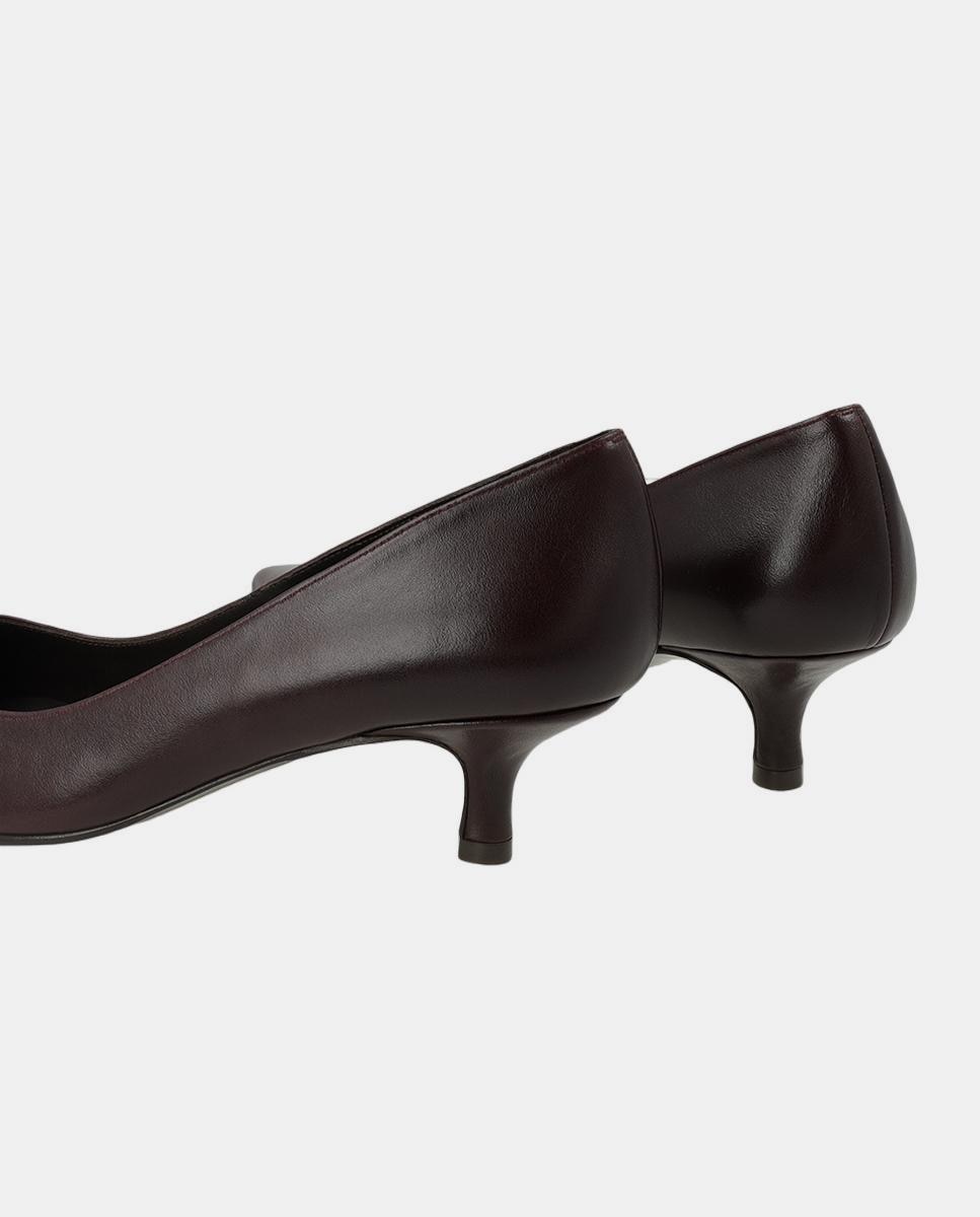 Sapatos de Salto em Pele – Bordeaux Vermelho-escuro-3