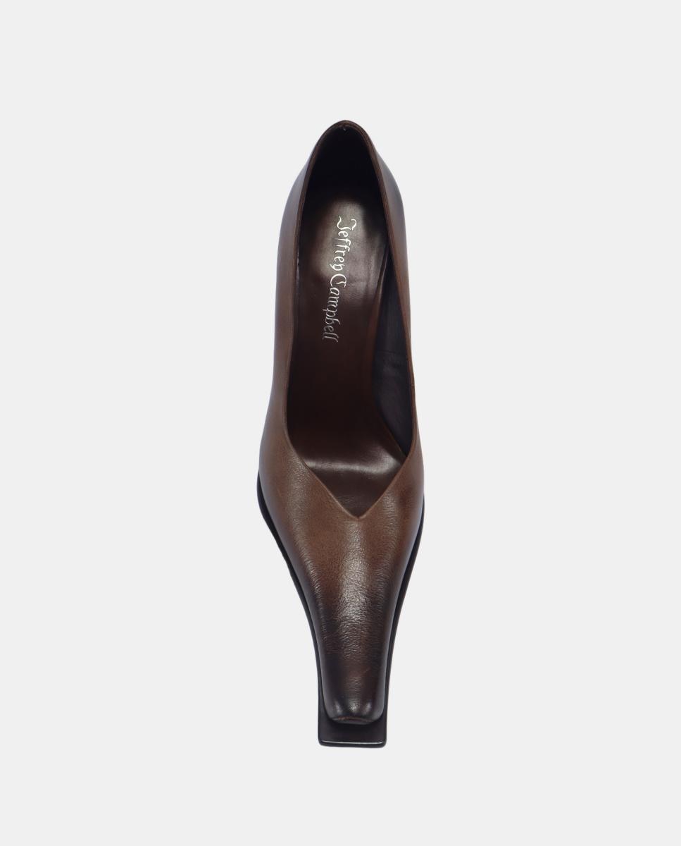 Sapatos de Salto Esculpido Castanho-escuro-2