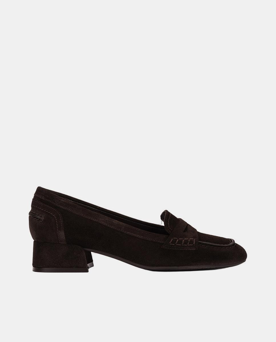 Imagem 0 de Sapatos em Pele com Salto de Bloco
