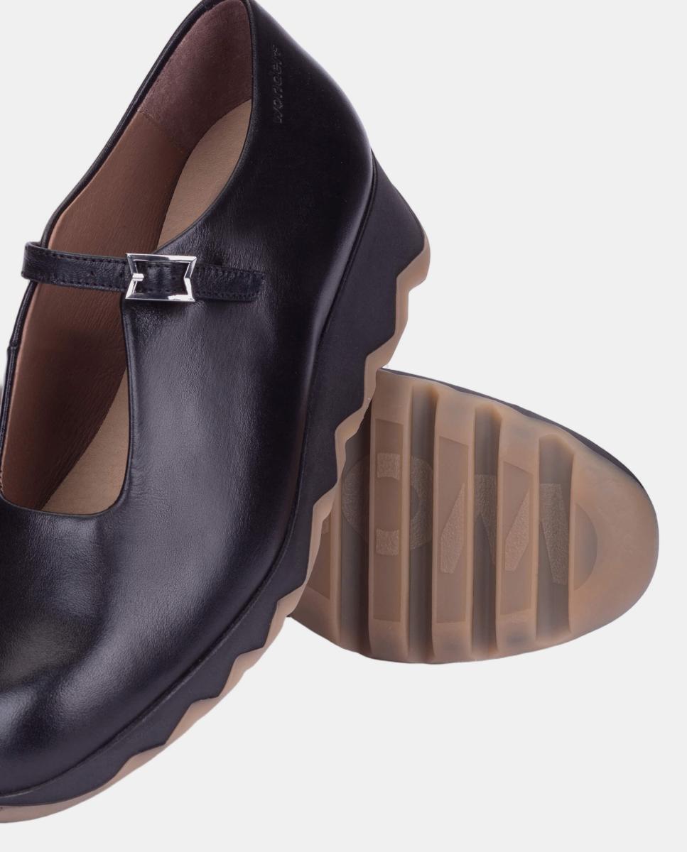 Sapatos de Presilha com Cunha Preto-4