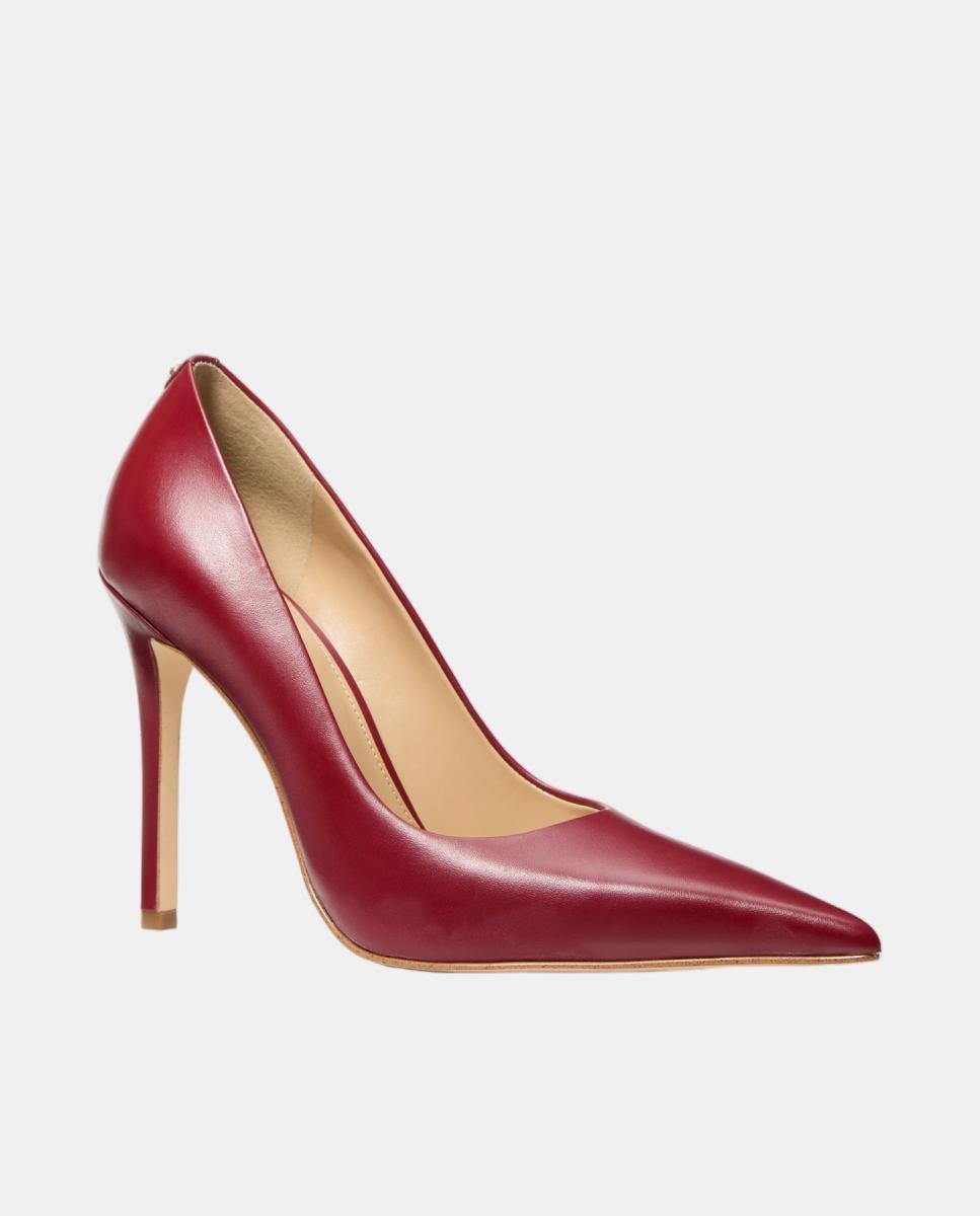 Sapatos de Salto Elyse em Pele com Salto de Agulha Vermelho-cereja-2