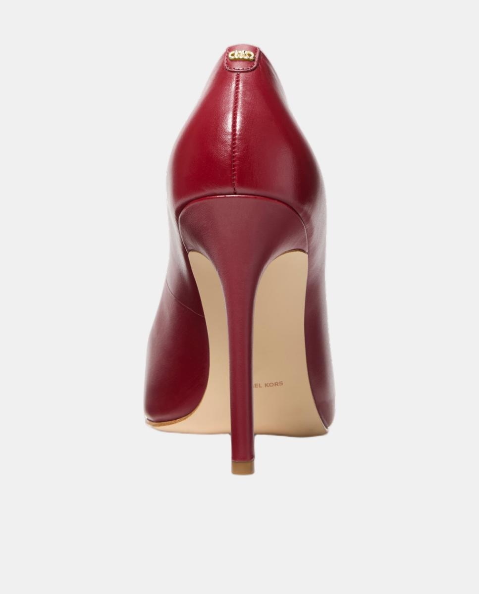 Sapatos de Salto Elyse em Pele com Salto de Agulha Vermelho-cereja-3