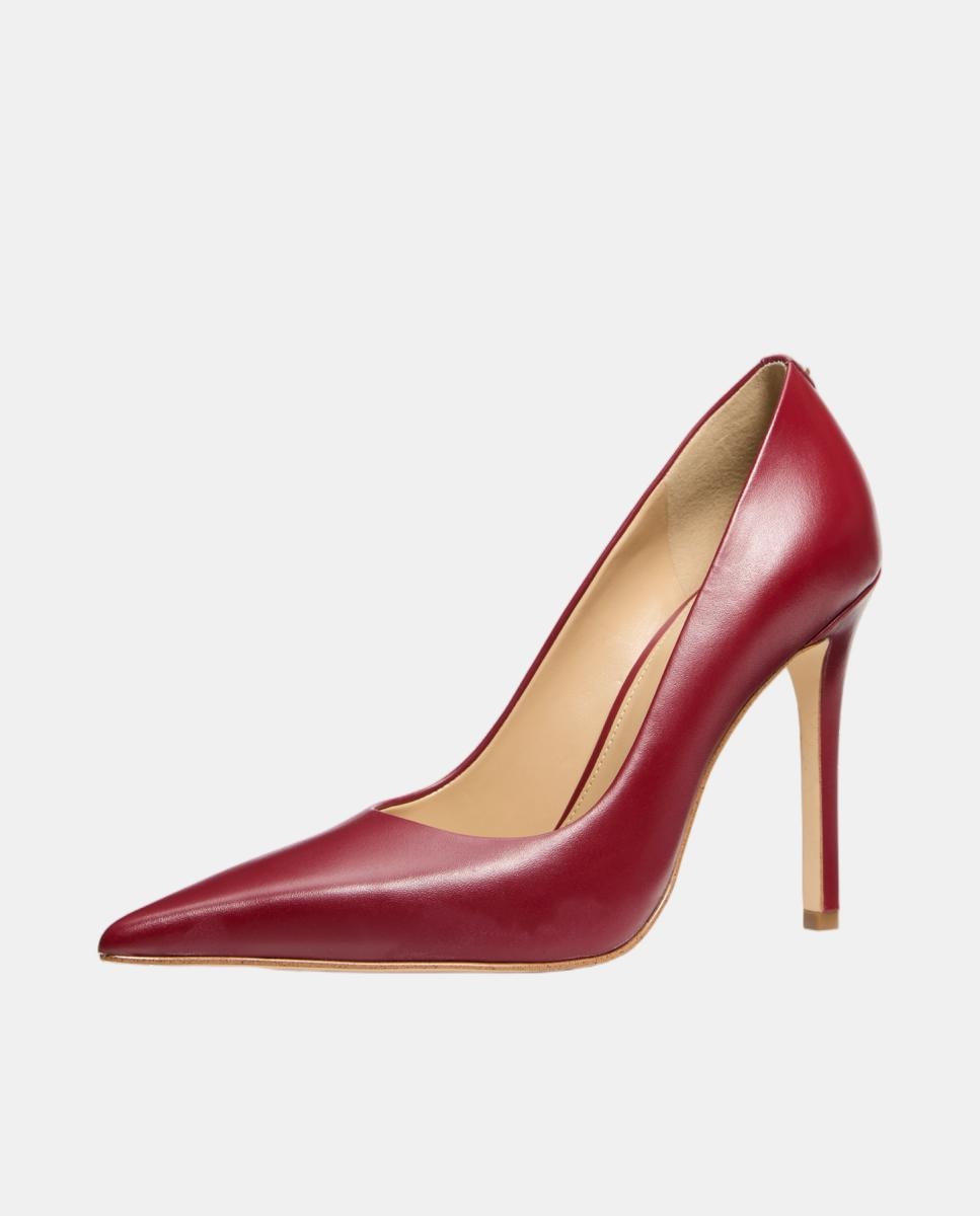 Sapatos de Salto Elyse em Pele com Salto de Agulha Vermelho-cereja-4