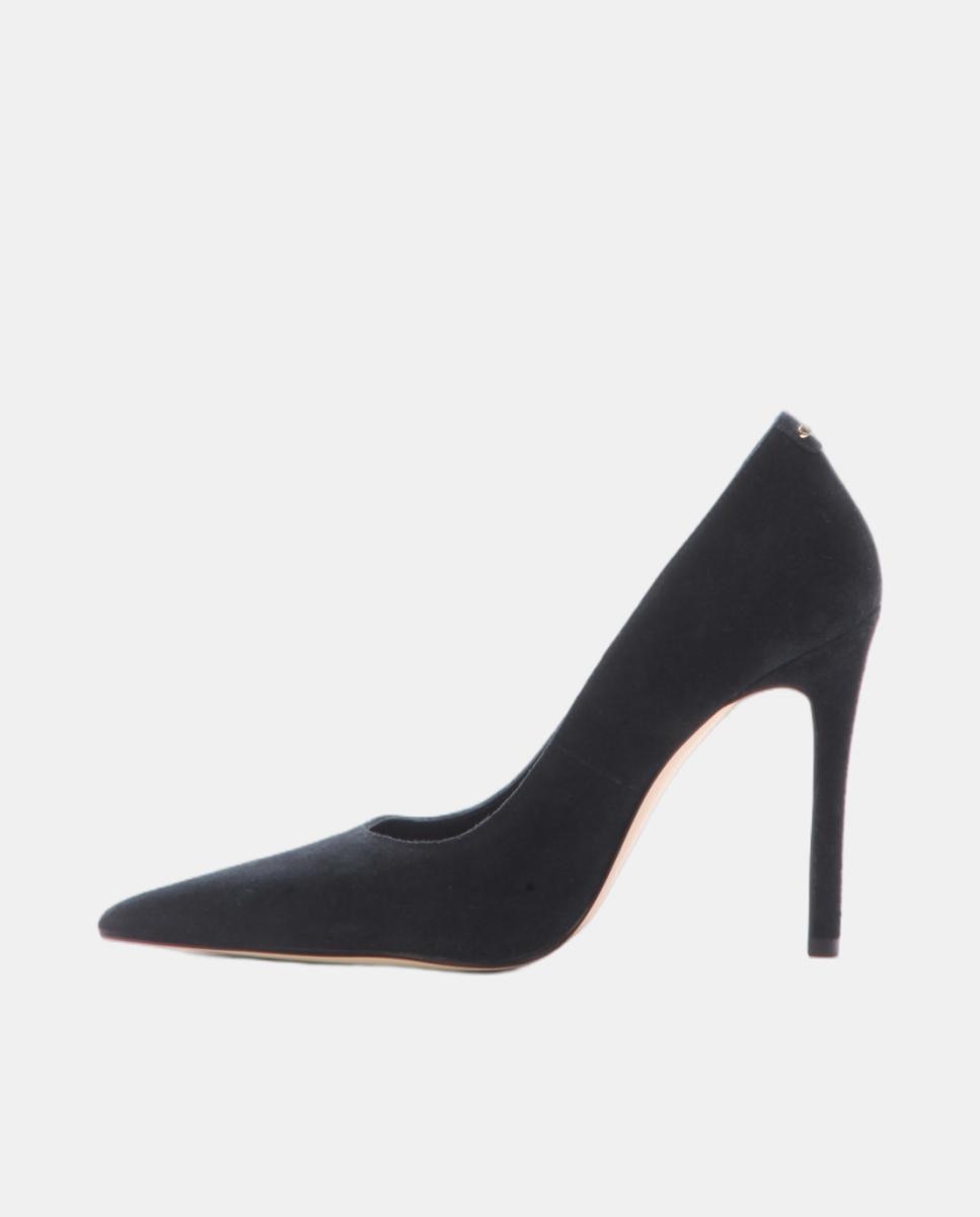 Sapatos de Salto Elyse em Pele com Salto de Agulha Preto-3