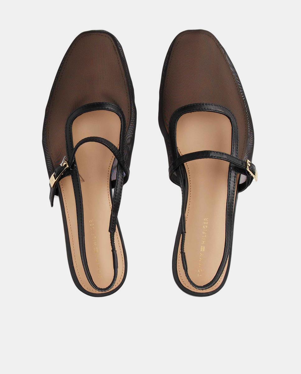 Sapatos Rasos Tipo Mules com Logótipo Preto-3