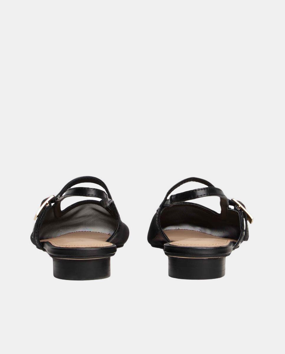 Sapatos Rasos Tipo Mules com Logótipo Preto-5