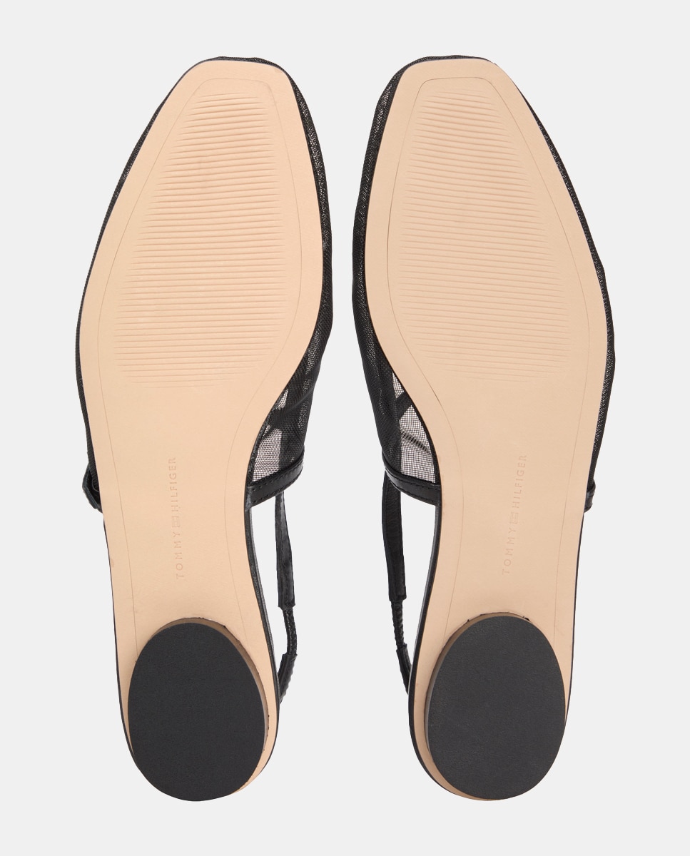 Sapatos Rasos Tipo Mules com Logótipo Preto-6