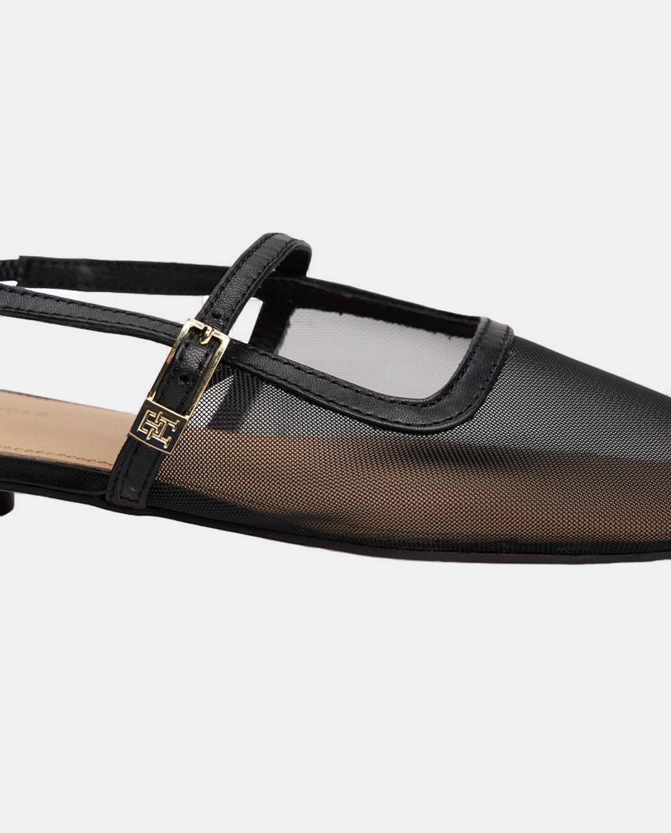 Sapatos Rasos Tipo Mules com Logótipo Preto-7