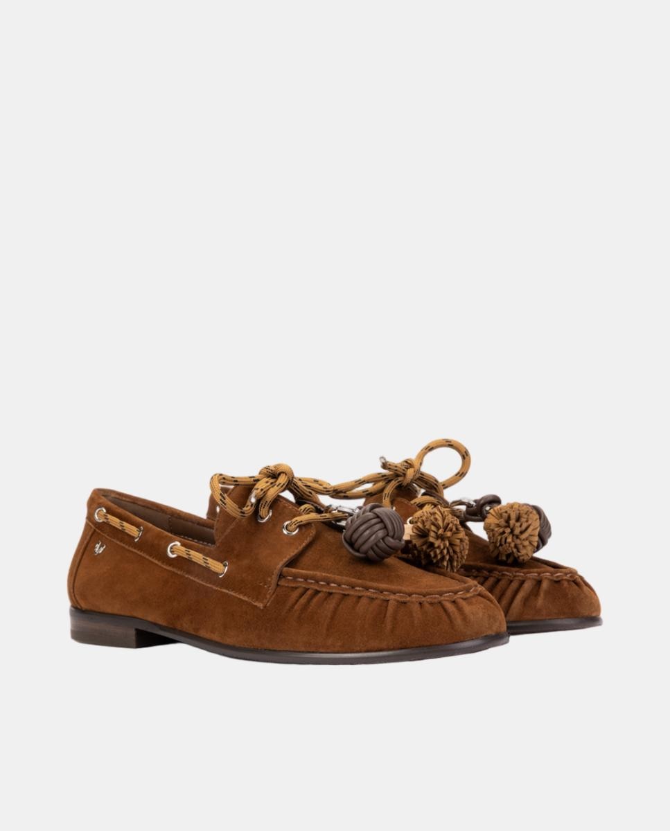 Mocassins com Atacadores Couro-2