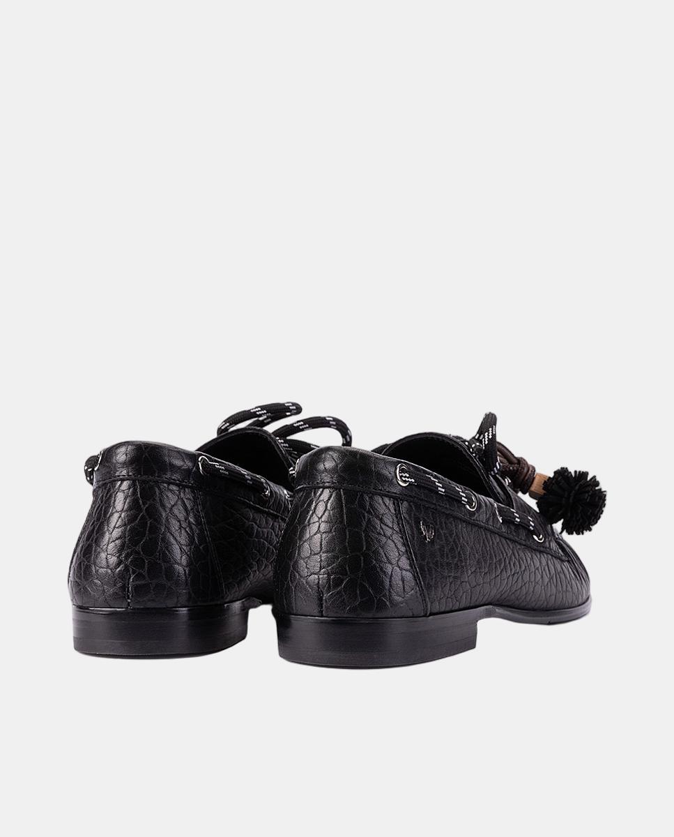 Mocassins com Atacadores Preto-2