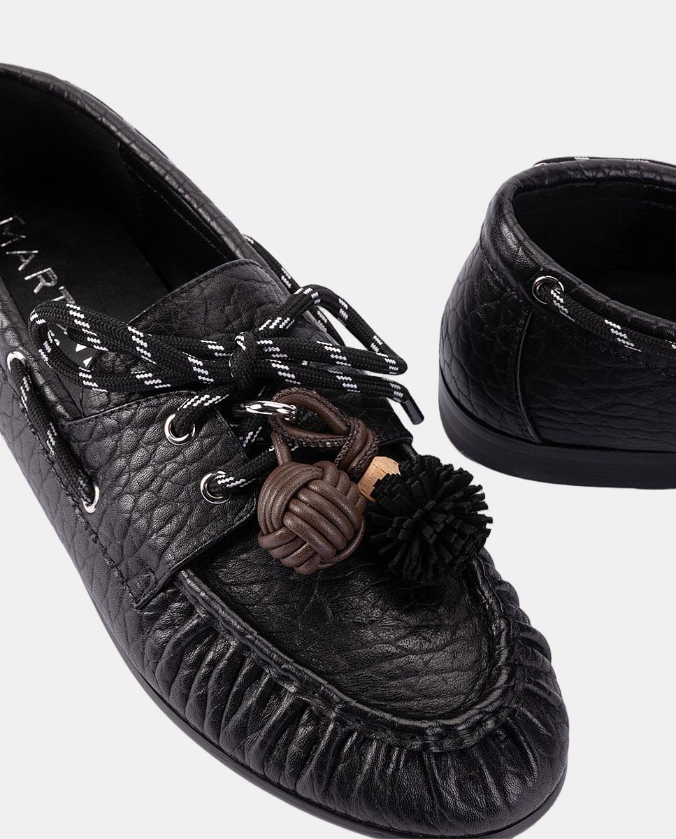 Mocassins com Atacadores Preto-4