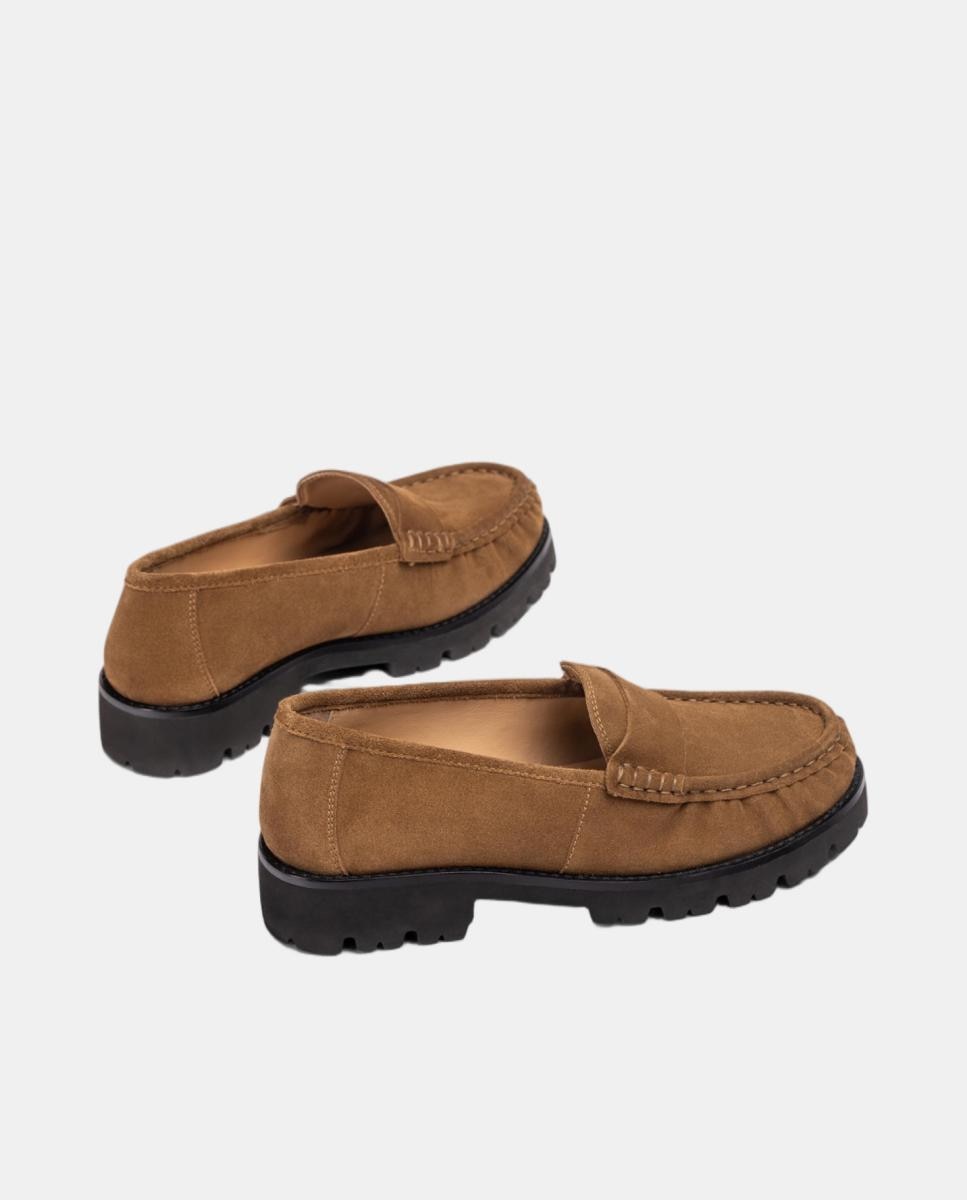 Mocasines de mujer de piel fruncido - Unisa - Marrón claro Marrón claro-3