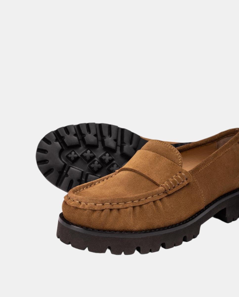 Mocasines de mujer de piel fruncido - Unisa - Marrón claro Marrón claro-4