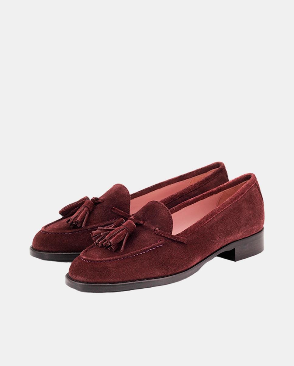Mocassins em Croute com Borlas Vermelho/Grená-2