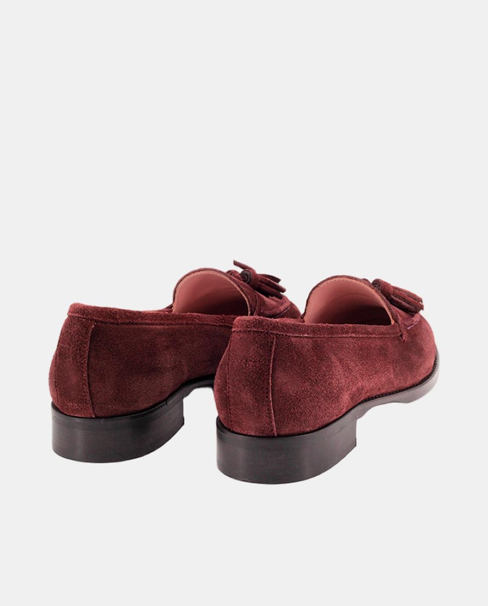 Mocassins em Croute com Borlas Vermelho/Grená-3