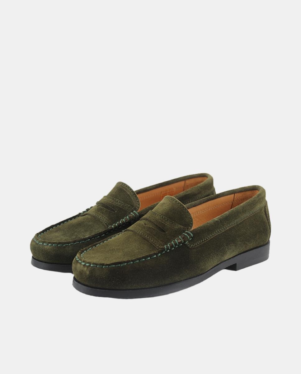 Mocassins em Croute com Travessão Verde-2