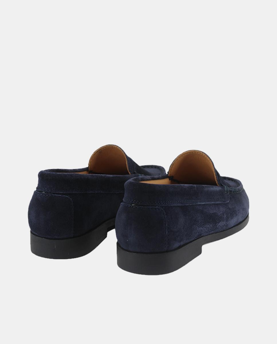 Mocassins em Croute com Travessão Azul-marinho-2