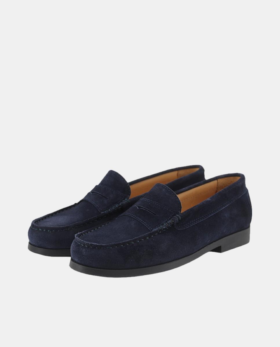 Mocassins em Croute com Travessão Azul-marinho-3