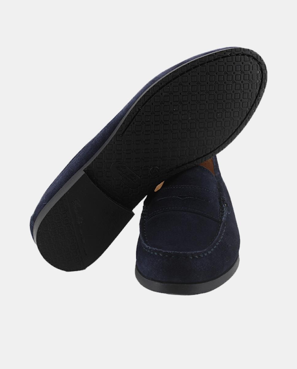 Mocassins em Croute com Travessão Azul-marinho-4
