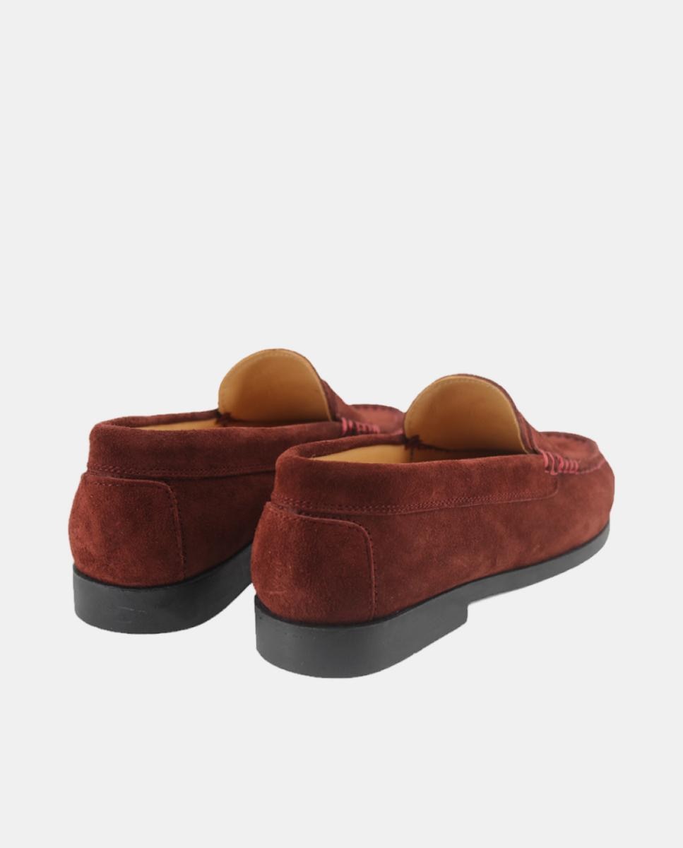 Mocassins em Croute com Travessão Vermelho/Grená-3