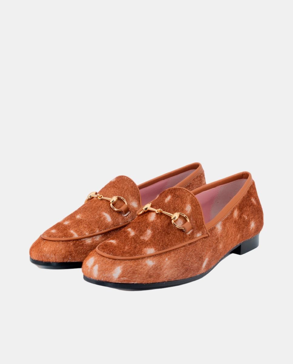 Mocassins em Pelo Bovino com Adorno Castanho-2