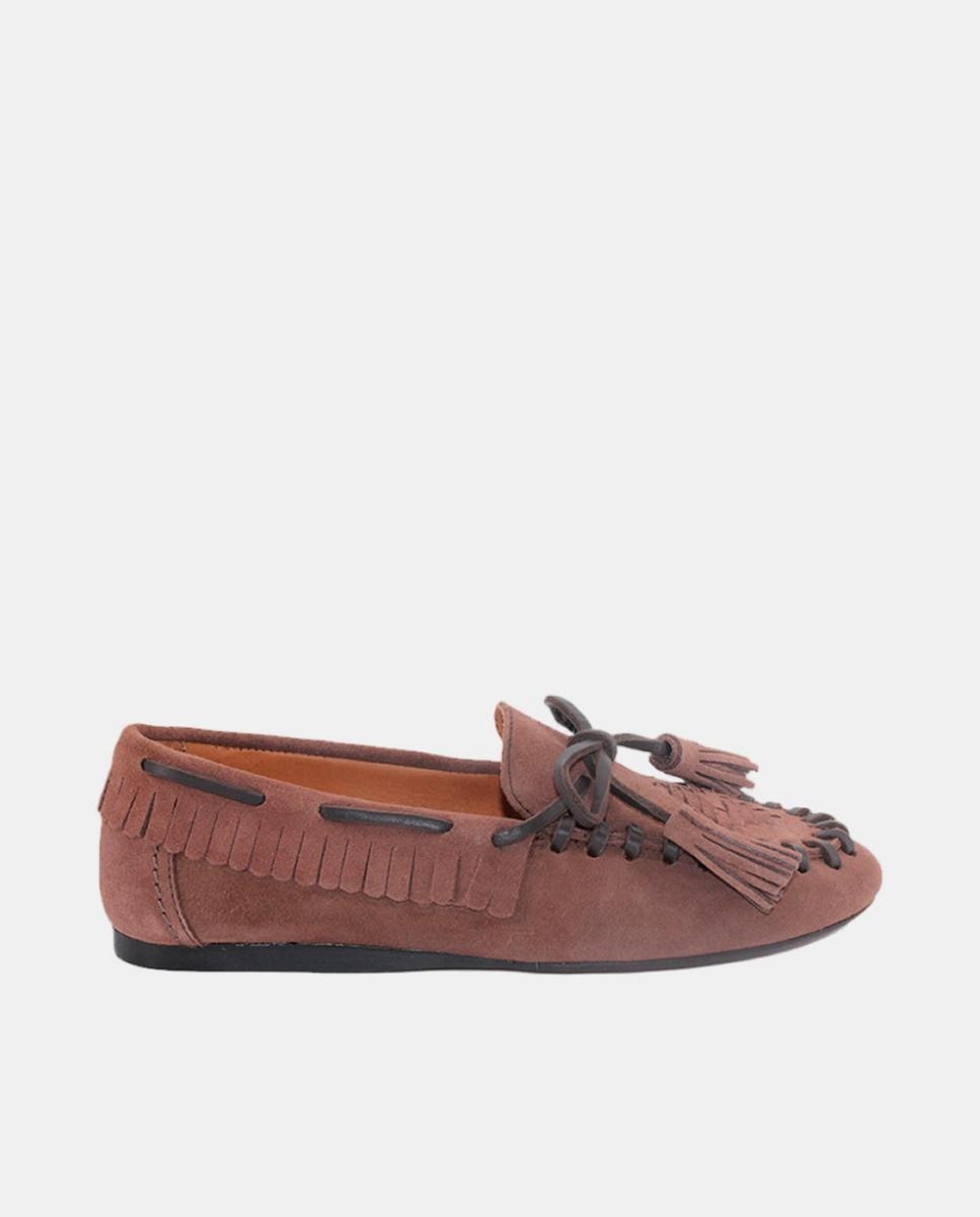 Imagem 0 de Mocassins em Croute com Franjas e Salto Raso
