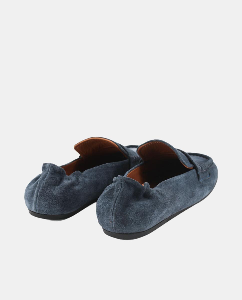 Mocassins em Pele Tipo Napa com Travessão e Ajuste Flexível no Calcanhar Cinzentos-3