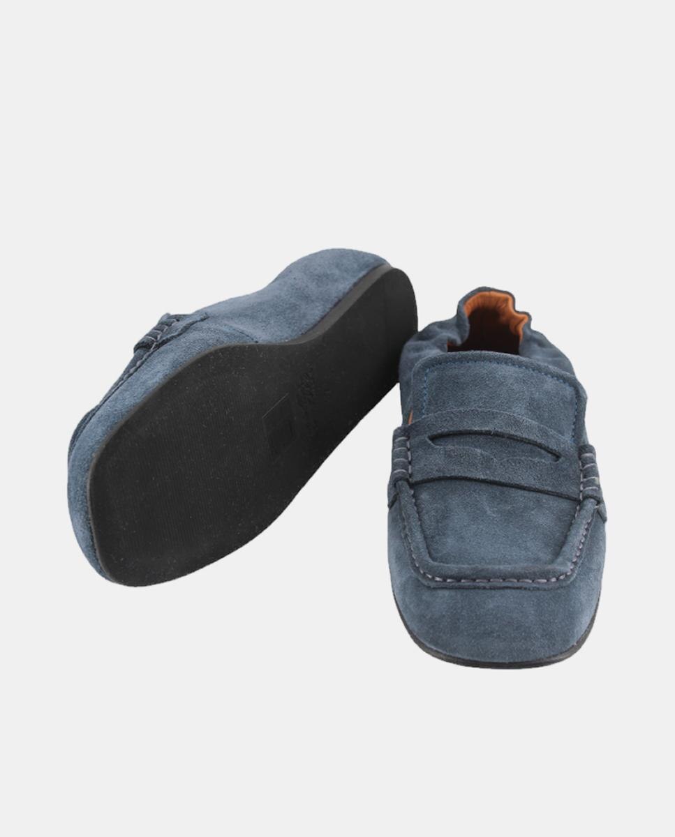 Mocassins em Pele Tipo Napa com Travessão e Ajuste Flexível no Calcanhar Cinzentos-4