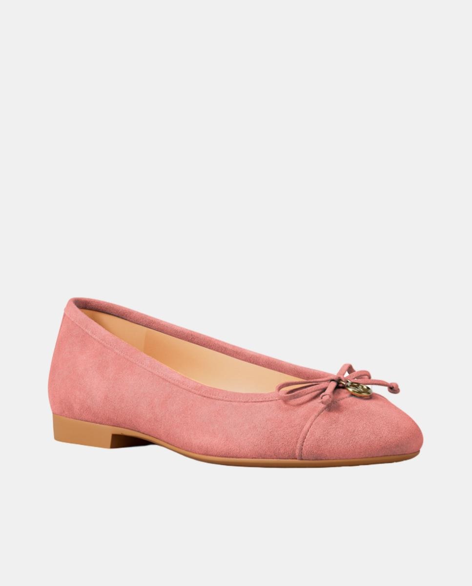 Sabrinas Piper de Camurça com Detalhe de Laço Rosa-pálido-2