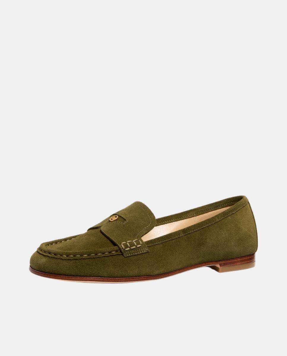 Mocassins Jennings de Camurça com Logótipo MK Verde Azeitona-2