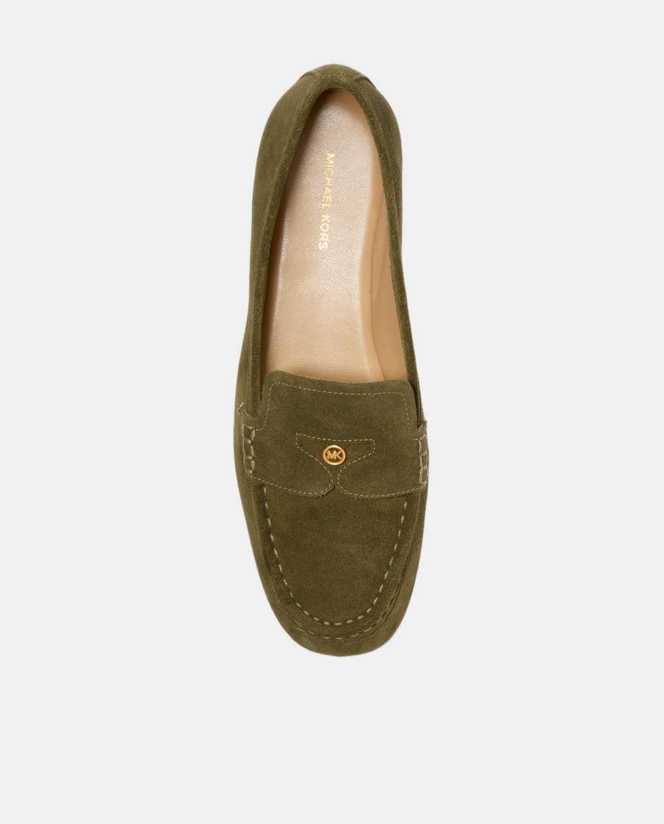Mocassins Jennings de Camurça com Logótipo MK Verde Azeitona-3