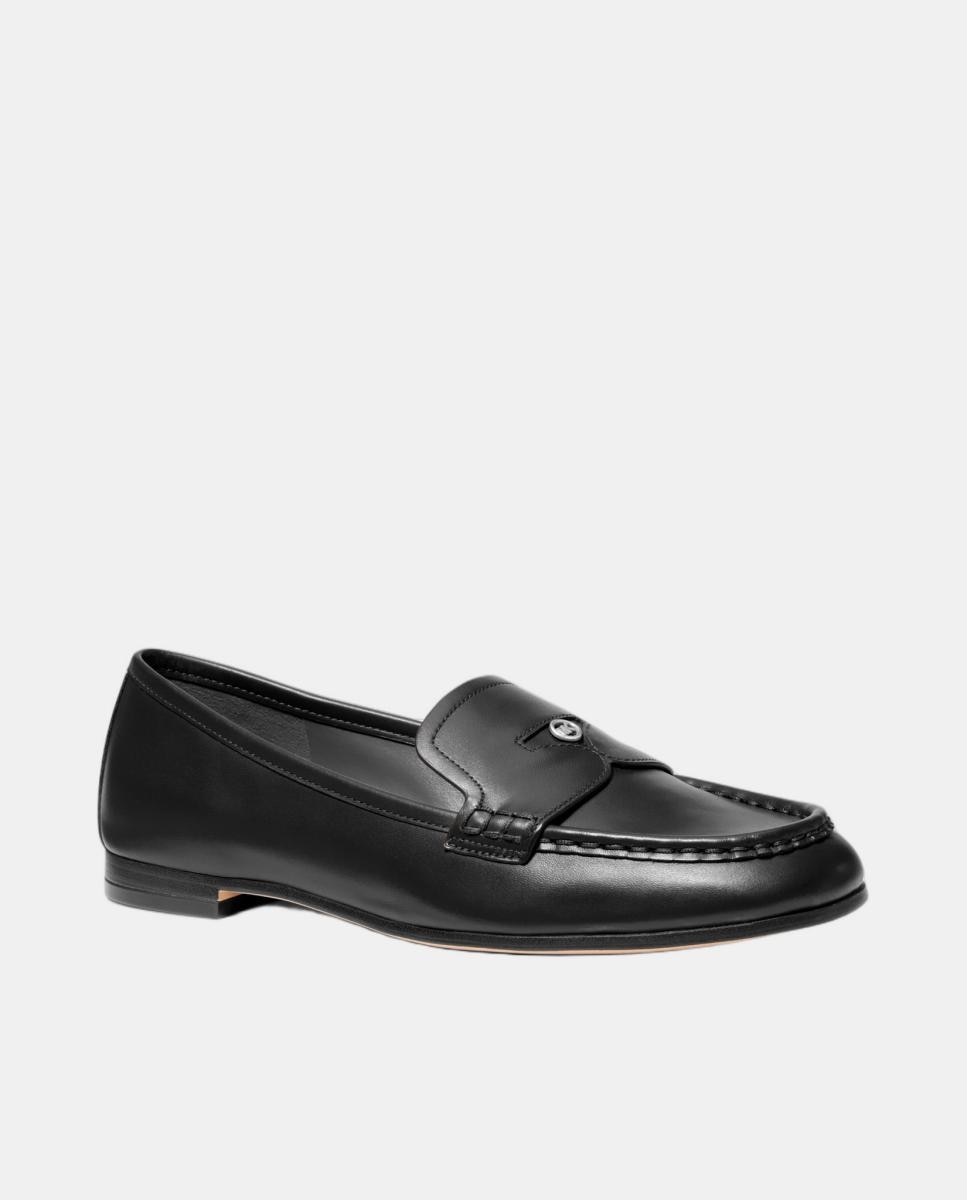 Mocassins Jennings em Pele com Logótipo MK Preto-2