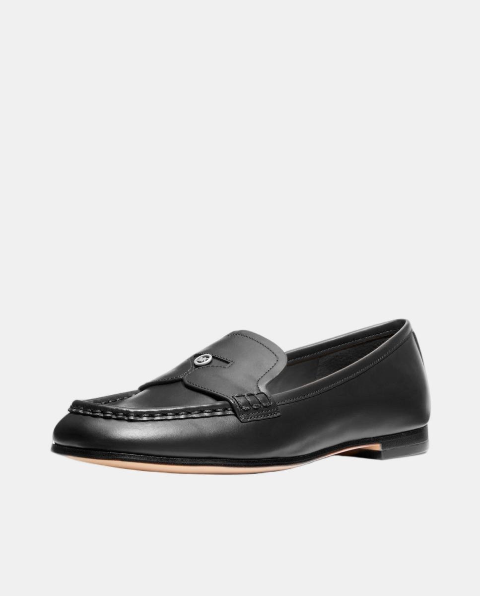 Mocassins Jennings em Pele com Logótipo MK Preto-3