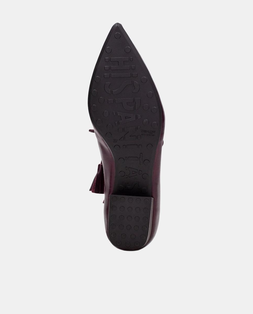 Sapatos Blucher em Pele com Pelo no Peito do Pé Vermelho-cereja-5