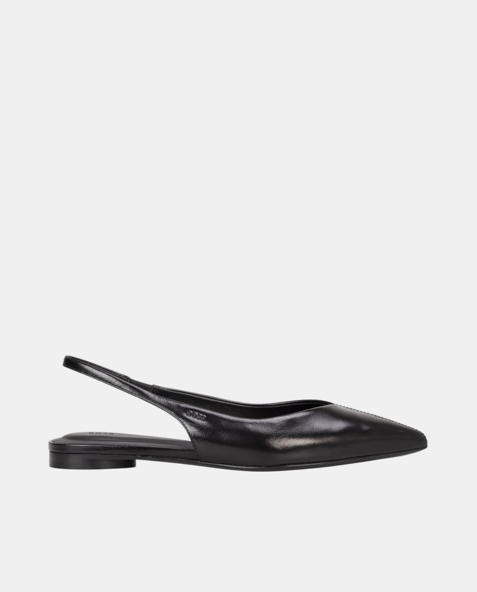 Imagem 0 de Sapatos Rasos Tipo Mules em Pele