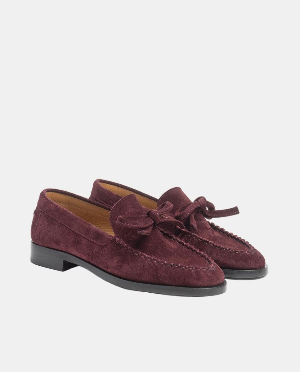 Mocassins em Croute Soft com Adorno de Laço Vermelho-2