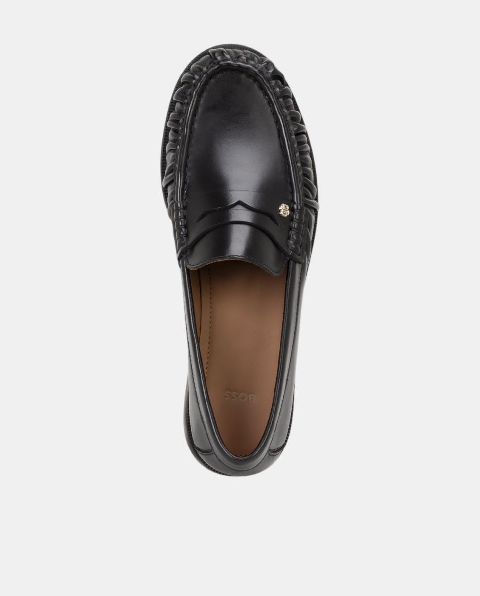 Mocassins Rasos em Pele Preto-2