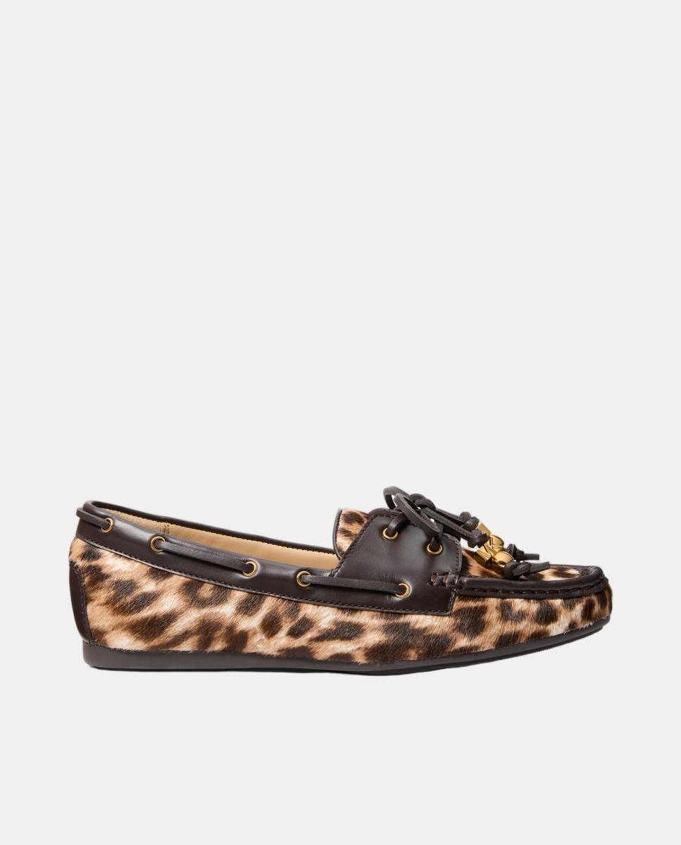 Imagem 0 de Náuticos Fallon em Pele Haircalf com Animal Print de Leopardo