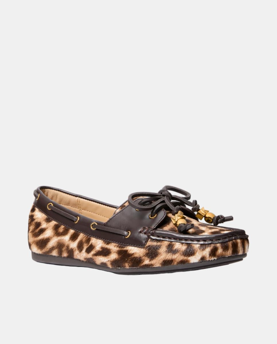 Náuticos Fallon em Pele Haircalf com Animal Print de Leopardo Multicolor-2