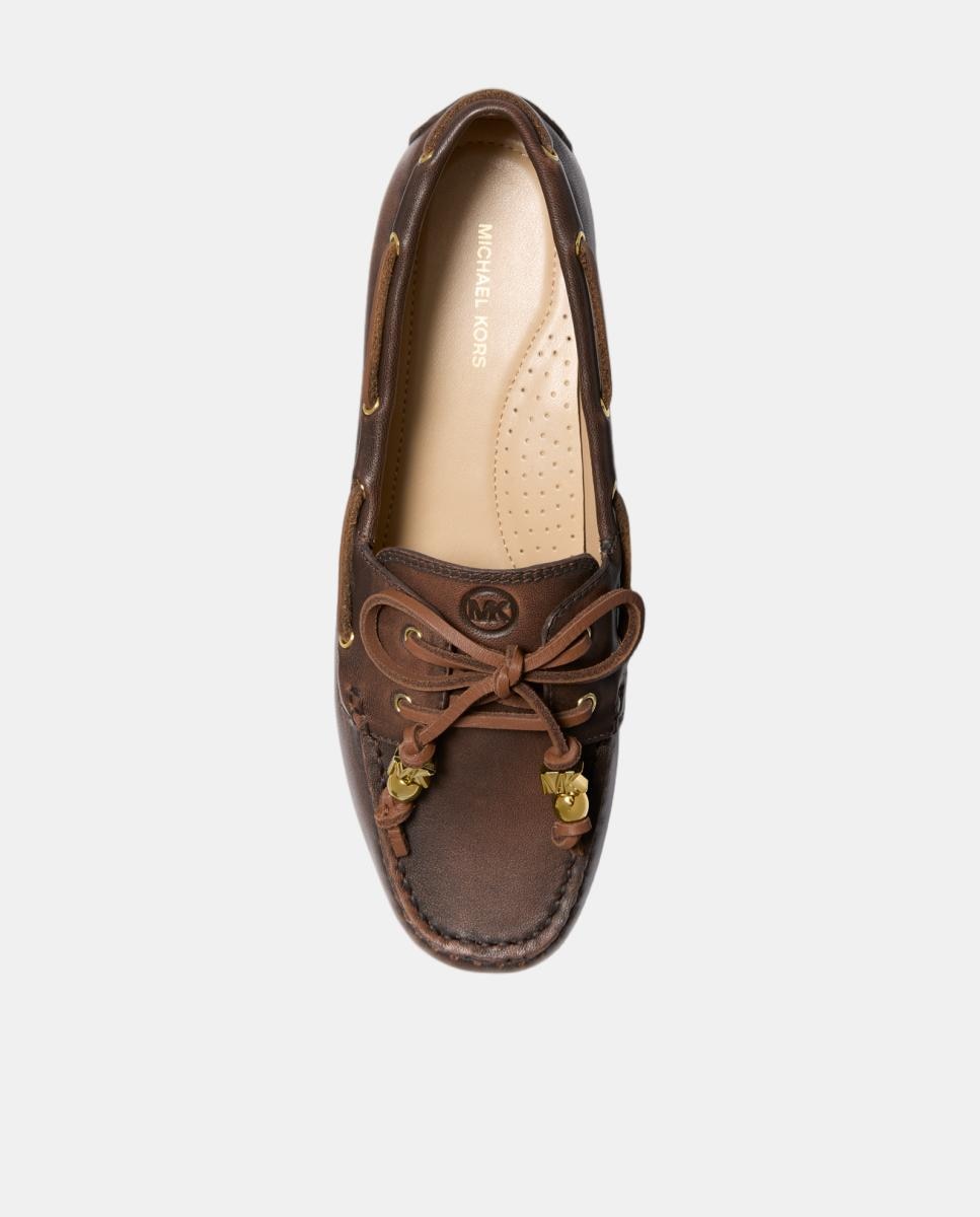 Náuticos Fallon de mujer en piel vintage en color chocolate - Michael Michael Kors - Marrón chocolate Marrón chocolate-4