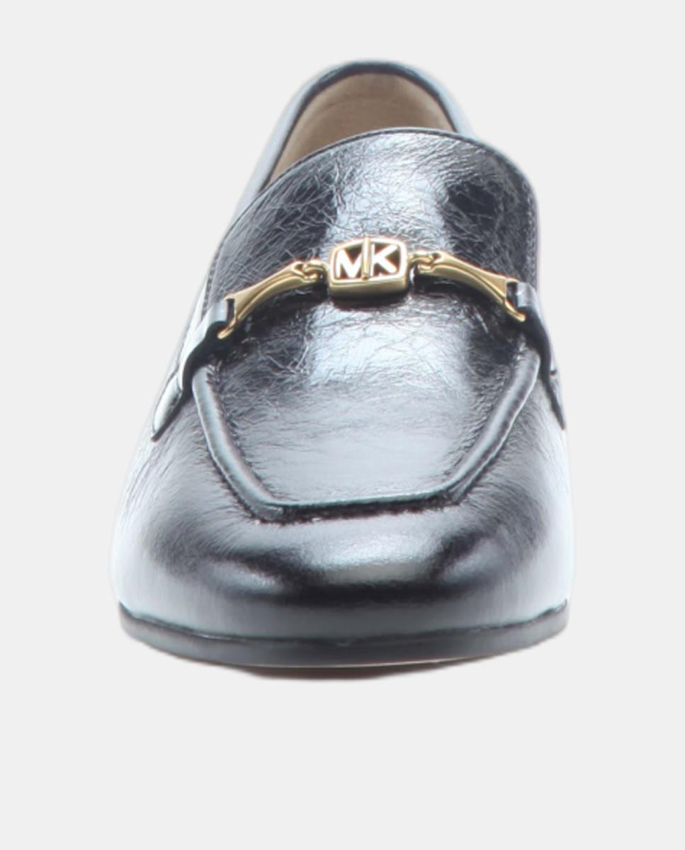 Mocassins Bryant em Pele com Estribo Dourado e Detalhe de Logótipo MK Preto-2