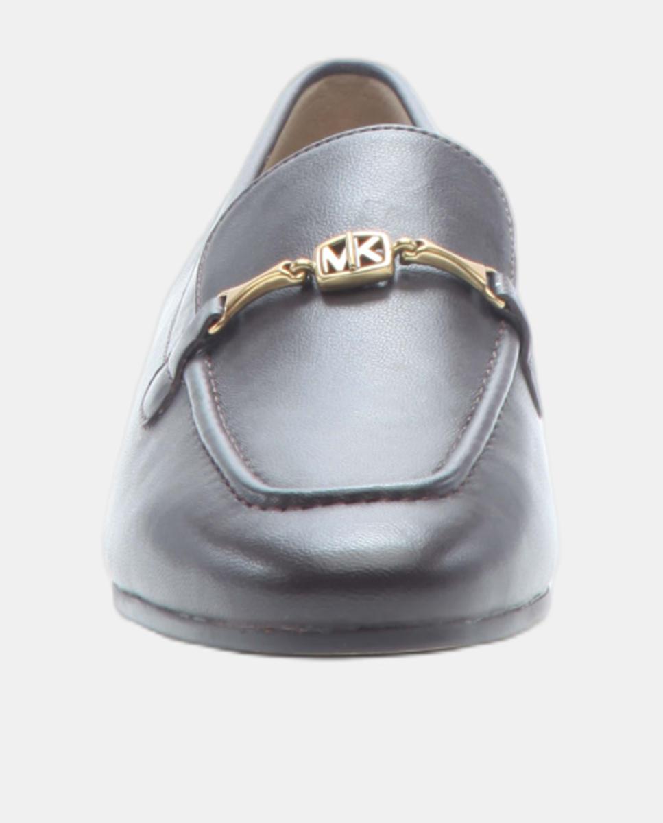 Mocassins Bryant em Pele com Estribo Dourado e Detalhe de Logótipo MK Castanho-chocolate-2