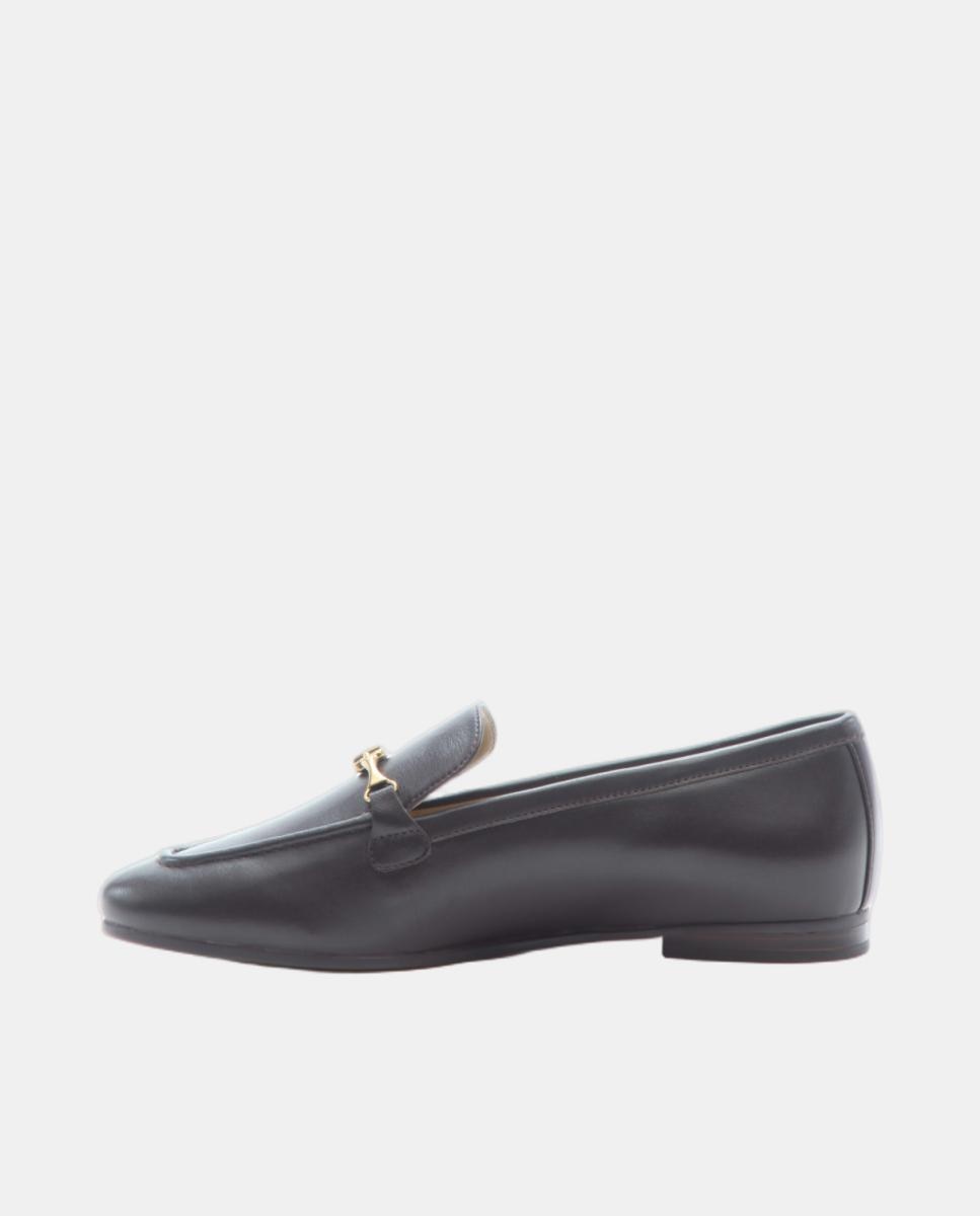 Mocassins Bryant em Pele com Estribo Dourado e Detalhe de Logótipo MK Castanho-chocolate-3
