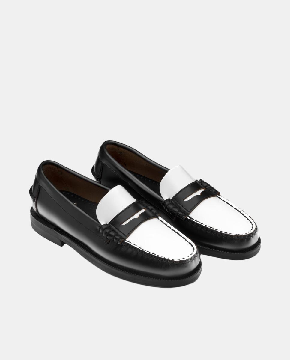 Mocasin de mujer en piel - Sebago - Negro mate Negro mate-2