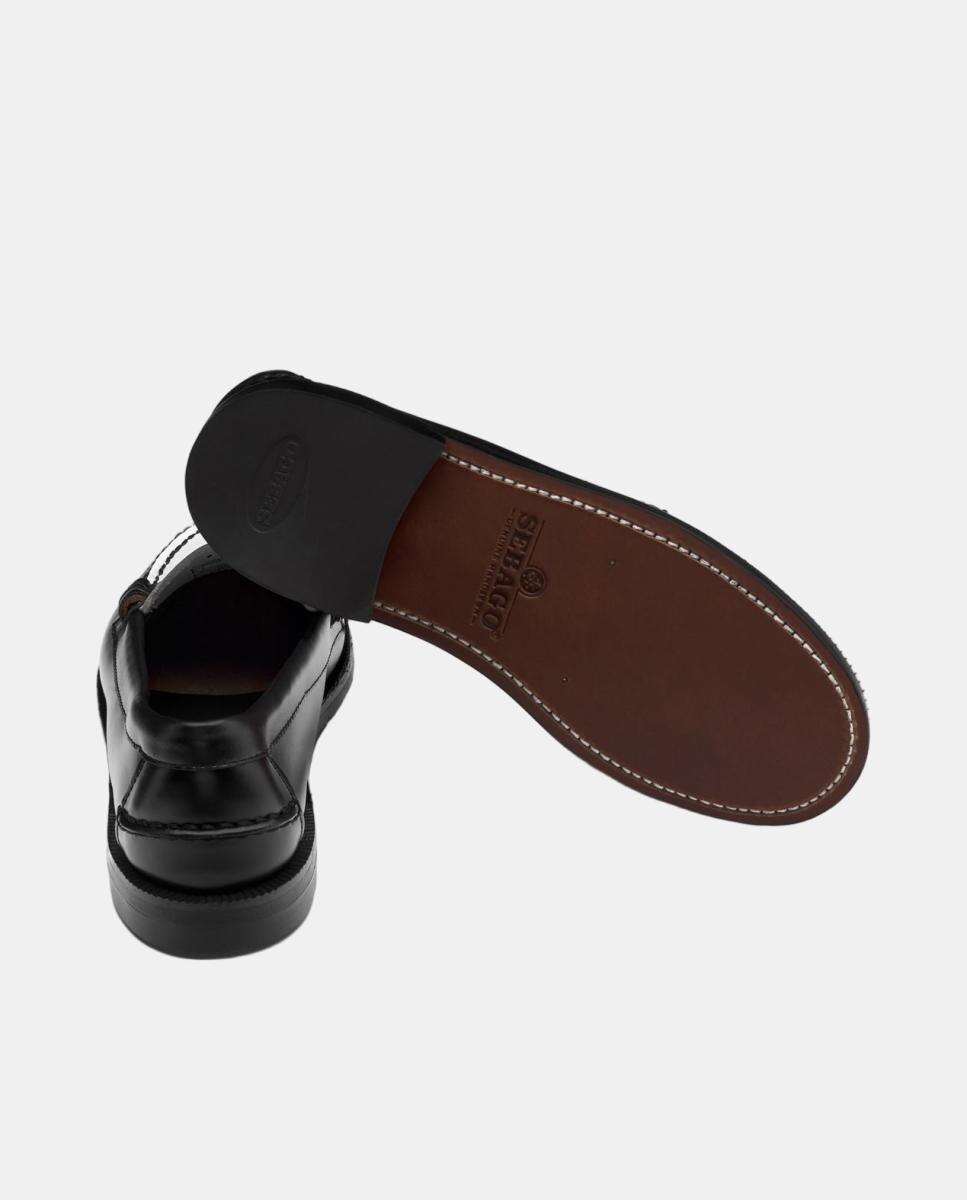 Mocasin de mujer en piel - Sebago - Negro mate Negro mate-4