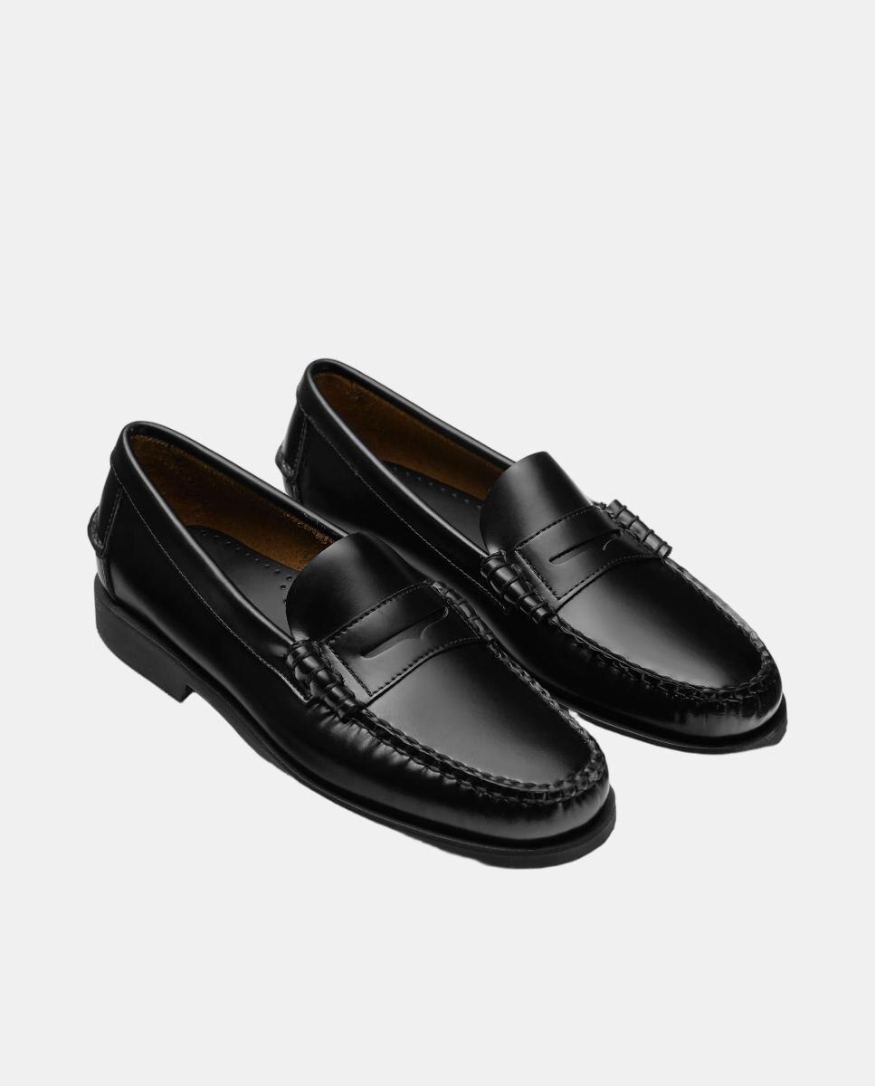 Mocasin de mujer en piel con suela de goma - Sebago - Negro mate Negro mate-2